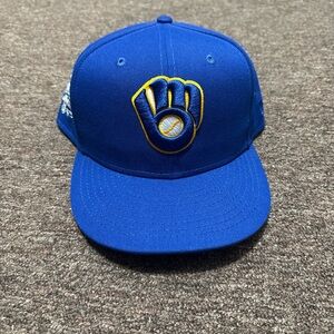 New era cap Milwaukee brewers size 8 new without tagsBlue Baseball Cap with Logo